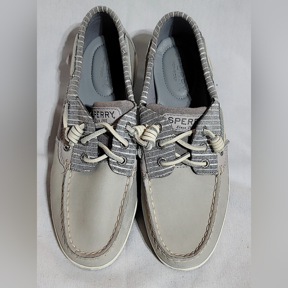 Sperry Women's Gray and Cream Boat Shoes